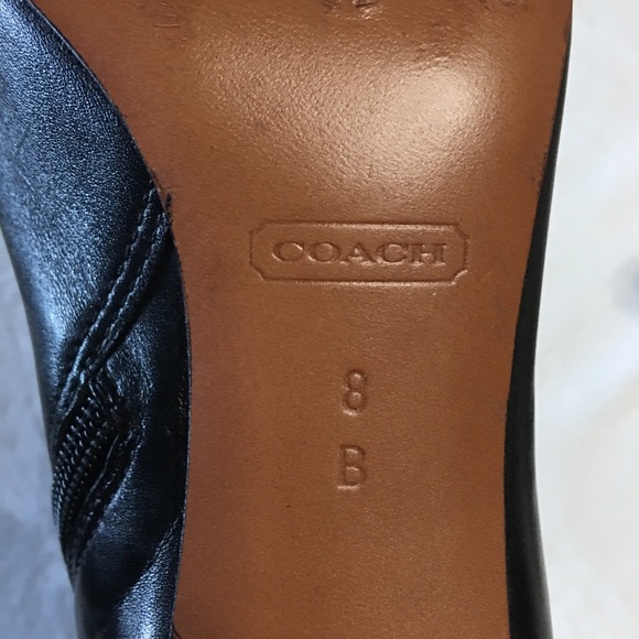 Coach Sondra Black Leather Booties Silver Buckle 8 - Picture 7 of 11